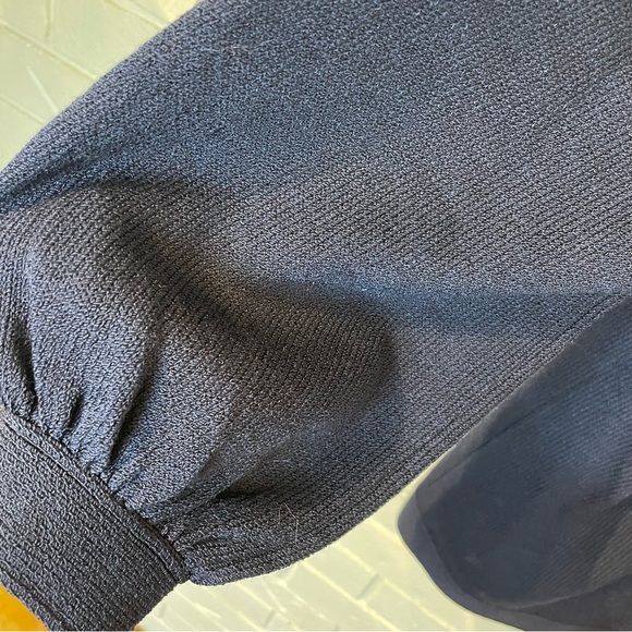 St. John Basics Navy Puffed Sleeve Sweater Cardigan S - Picture 11 of 13